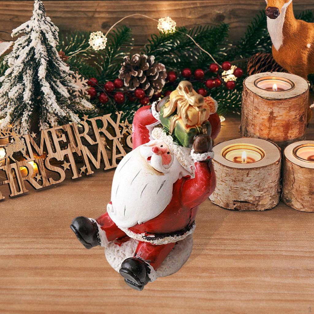 Entzückende Weihnachtsfigur, Sammler-Winterskulptur, Kleine Schreibtischdekoration aus Kunstharz, Ideal