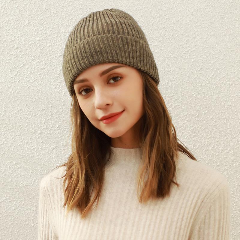 Solid color knitted hat children's autumn and winter new student versatile dome melon rind wool hat cold hat men's trend