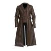 European and American medieval clothing medium and long PU leather trench coat retro role-playing leather jacket