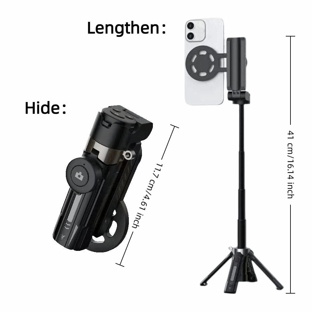 Magnetischer Tasche Selfie-Stick 360 Grad Drehung Bluetooth Selfie-Stick Handyhalter Handy Stativ Reise
