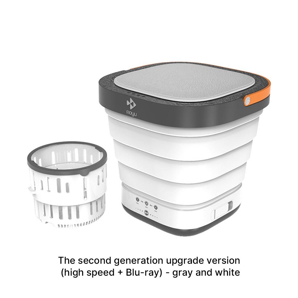 

2024 НОВАЯ портативная стиральная машина Moyu, автоматическая мини-складная стиральная машина для белья, нижнего белья, носков, одежды, дорожного ведра для уборки EU серый