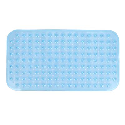 Bathtub Shower Mat PVC Prevent Slip Drain Holes Bendable Bathroom Floor Mat Home Hotel Use Transparent Blue38 X 70cm