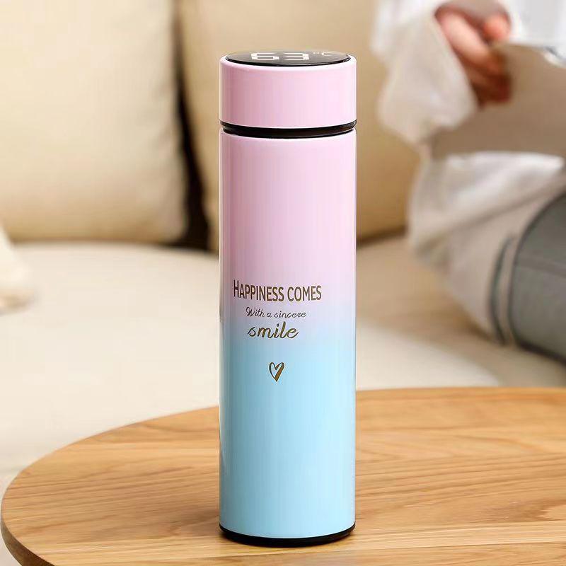Gradient Color Smart Thermos Cup - 304 Stainless Steel, Temperature Display, Stylish Gift for Girls & Students