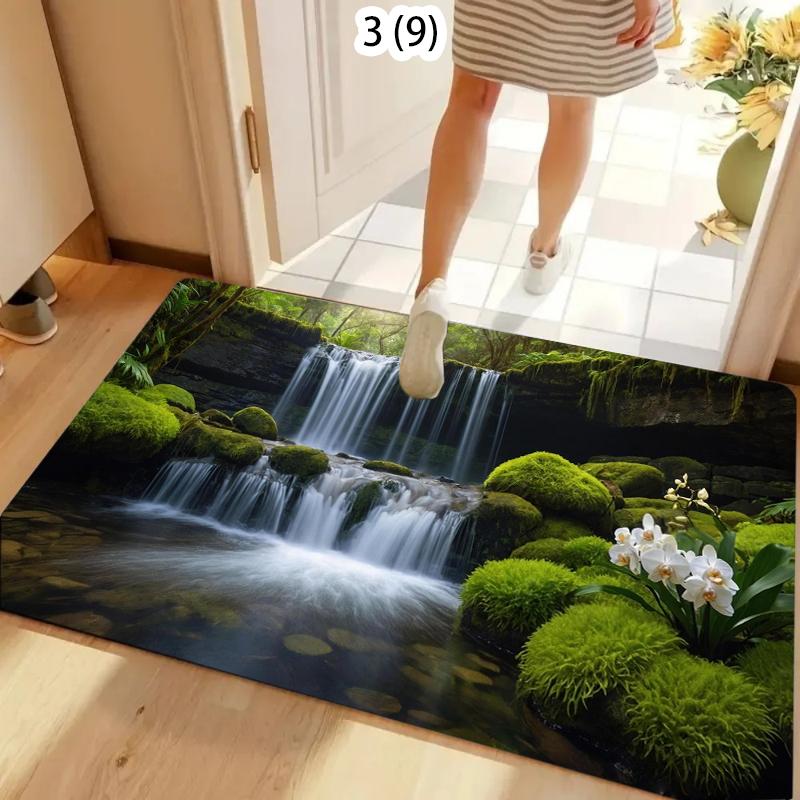 

Forest Moss Stream Rug Carpet Mat Non-Slip for Entryway Bathroom Kitchen Wilderness Home Decor Floor Mat Door Mat 50X80cm