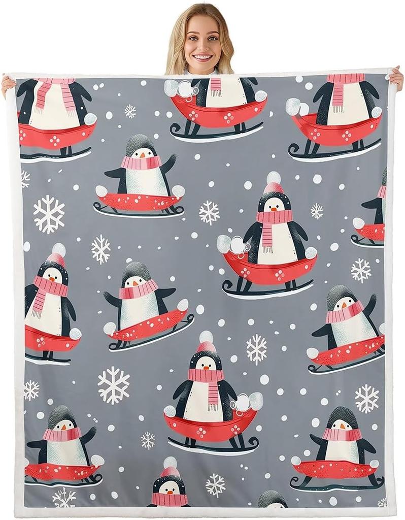 Christmas Throw Blanket Watercolor Red Truck Decor Fleece Blanket for Kids Teens Adults Green Xmas Trees Yellow Polka Dots Fuzzy