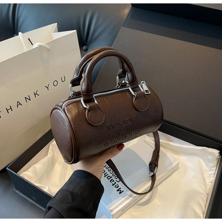 

Сумка-ведро в стиле ретро для женщин, модная сумка через плечо, маленькая дизайнерская сумочка коричневый