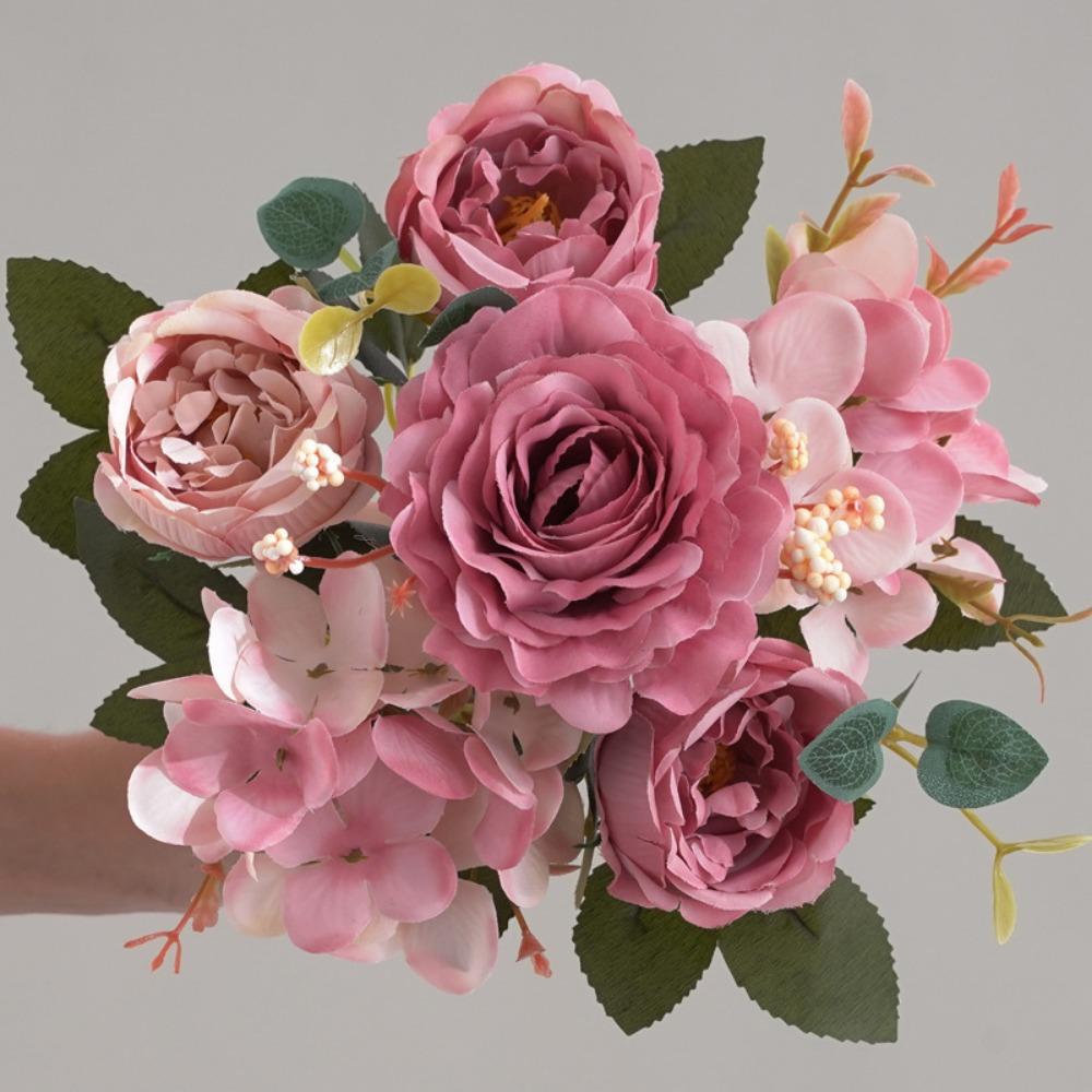 Accessories Simulation Peony Flower Silk Petals Faux Flower Fake Floral Bouquet  Home Decoration