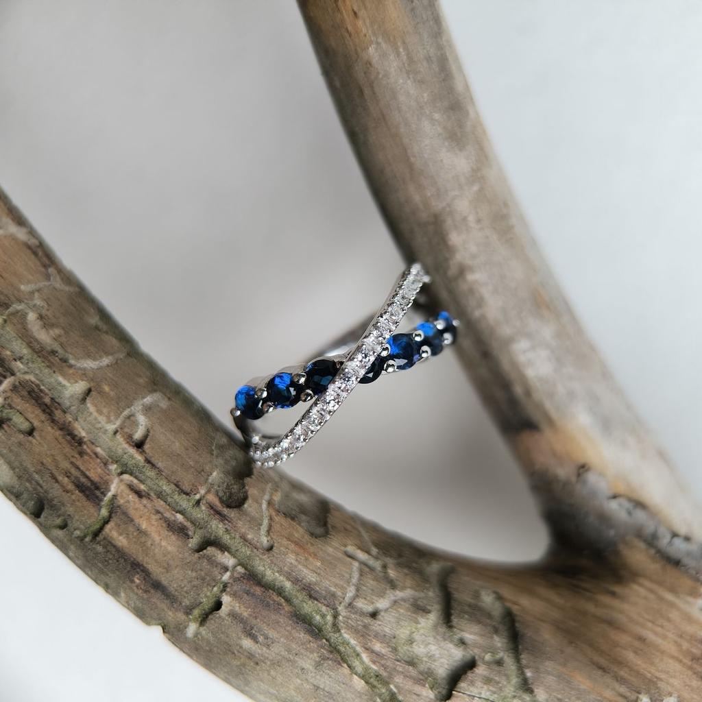 Silver Ring with Nano Sapphire 0.83ct, Item Weight 3.25 Gr (2189039)