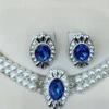 Imitation Pearl Jewel Earrings Necklace French Retro Court Style Double Pearl Beaded Jewelry Set