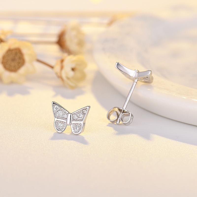 Diamond Butterfly Earrings for Women, Fresh Earrings for New Styles, Anti-allergic