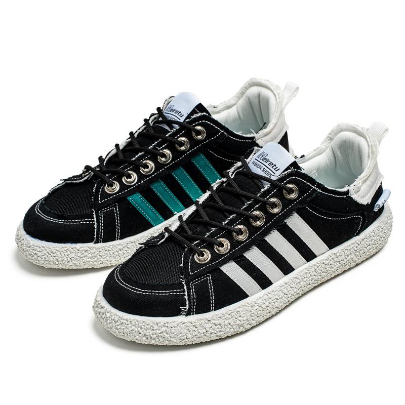 

2024 Новое поступление, черные мужские парусиновые туфли с полосатым принтом, повседневная обувь, мужские кроссовки с низким вырезом, дышащая обувь для скейтбординга, мужские 44