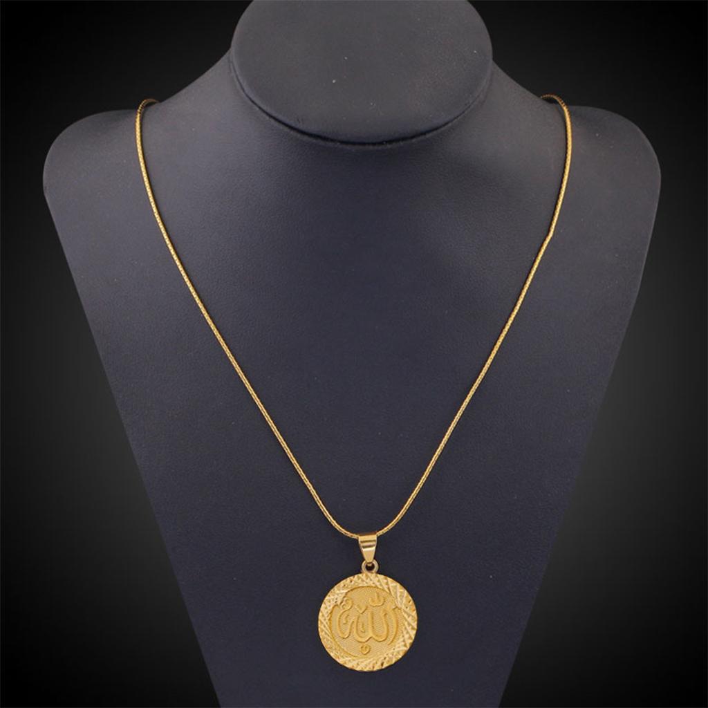 Fashion Round Allah Shape Choker Couple Necklace Chain Middle East Arab Jewelry