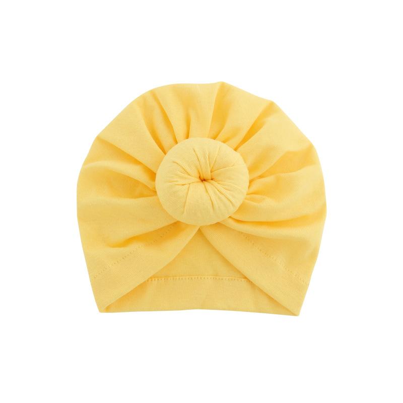 Infant Turban Baby Hat Solid Cotton Headwraps for Newborn Baby Girl Boy Cap Kids Donut Knot Beanies Bonnet Hair Accessories