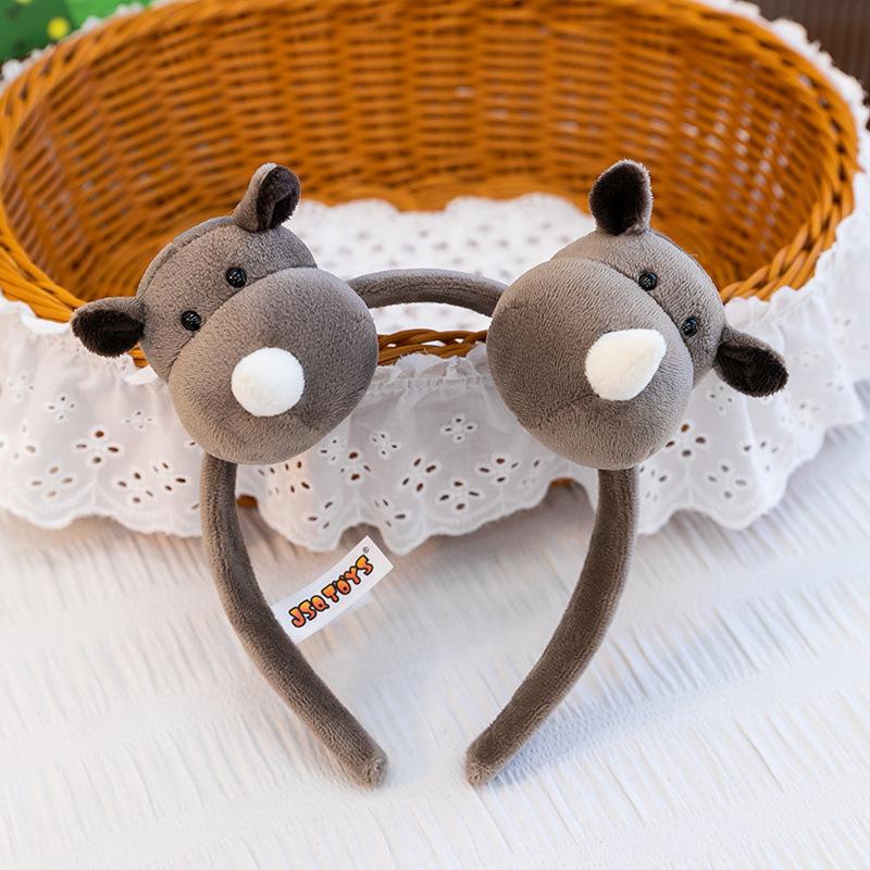 Cute Cartoon Plush Animal Ears Headband - Funny Face-Washing Hair Accessory