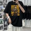 Morax Zhong Li Game Genshin Impact T-shirt Punk Cartoon Casual Loose Printed Tops Thick Cotton Women Unisex Harajuku Vintage Tshirt