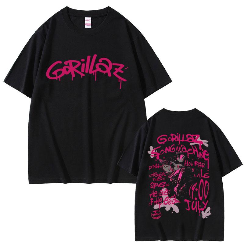 

Rock Band Gorillaz The Now Now Graphic Tshirt Men Women Fashion Casual Vintage T Shirts Casual Oversized Cotton Tshirts S