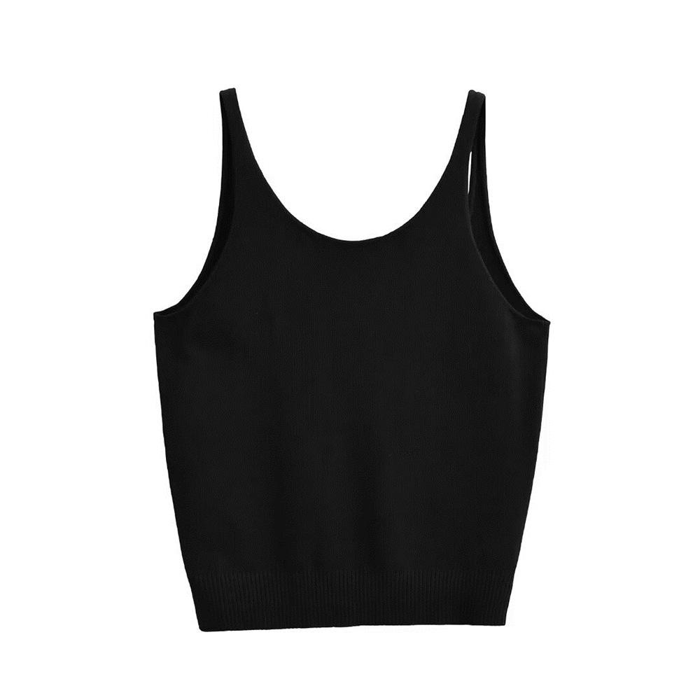 Trendy Women's Sexy Backless Knitted Tank Top - Summer Solid Color Camisole