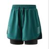 Unisex Quick-Dry Fake Two-Piece Summer Sports Shorts, Anti-Exposure, Running Three-Quarter Style