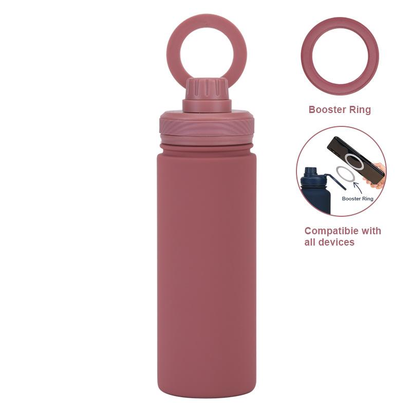 Sportwasserflasche aus Edelstahl, Weithals, tragbar, magnetischer Wasserbecher, Outdoor-Sport-Thermosbecher