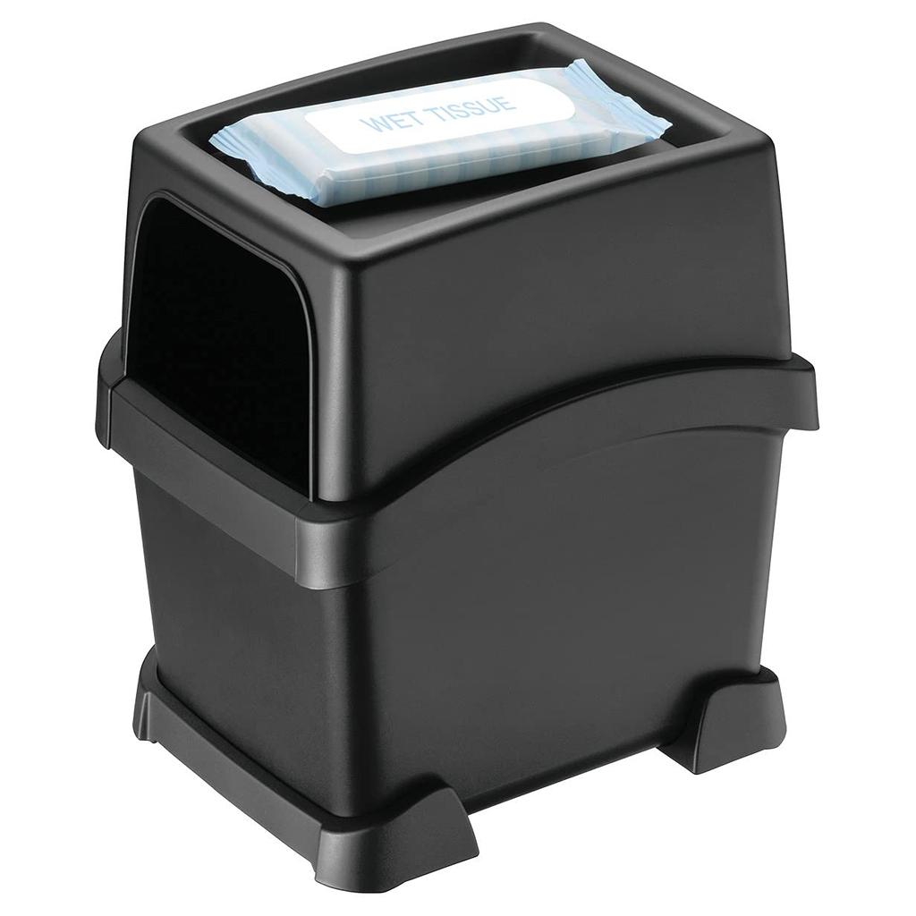 Carmate Car Trash Can with Tray Made In DZ573 (Includes Anti-Tip Support), Black, Japan,