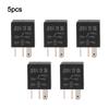 Multipurpose 5 Pin 30A 12V Automotive Relay Set of 5 Suitable for Control of Fans Horns Starters and Lights In For Cars