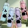 1PC Witch Cauldron Silhouette 750ml Color Plastic Sports Water Bottle Leakproof Flip Straw Lid Suitable for Sports Office Home Use