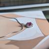 Серебряная подвеска с рубином 1.5ct, фианитами (2205289)