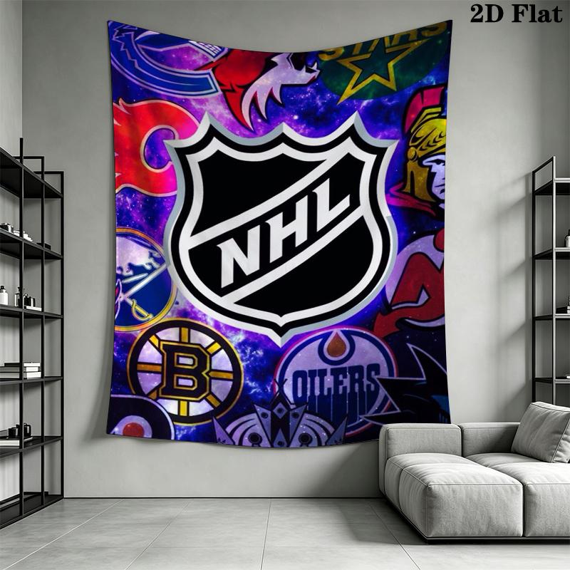 NHL Wall Tapestry Aesthetic Wall Hanging Printed Fabric Blanket Decorative Tapestries for Bedroom Living Room Home Decor