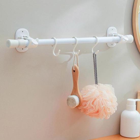 Gardinstangkrok To installasjonsmåter Selvklebende No-punching Anti-skli med skruehull Lastbærende Soverom Stue Gardinstang Holderstang