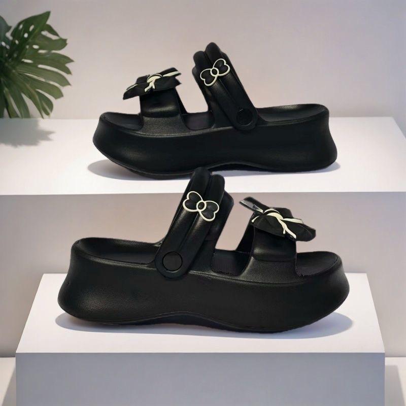 

Сандалии на толстой подошве со сверхлегкой износостойкой подошвой из губки и модным бантом, пляжная обувь, сандалии-трансформеры, для дома 40-41