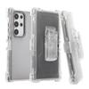 360 Degree Rotating Double Layer Samsung S24 Ultra/S24/S24+ Plus Transparent Back Clip Phone Case