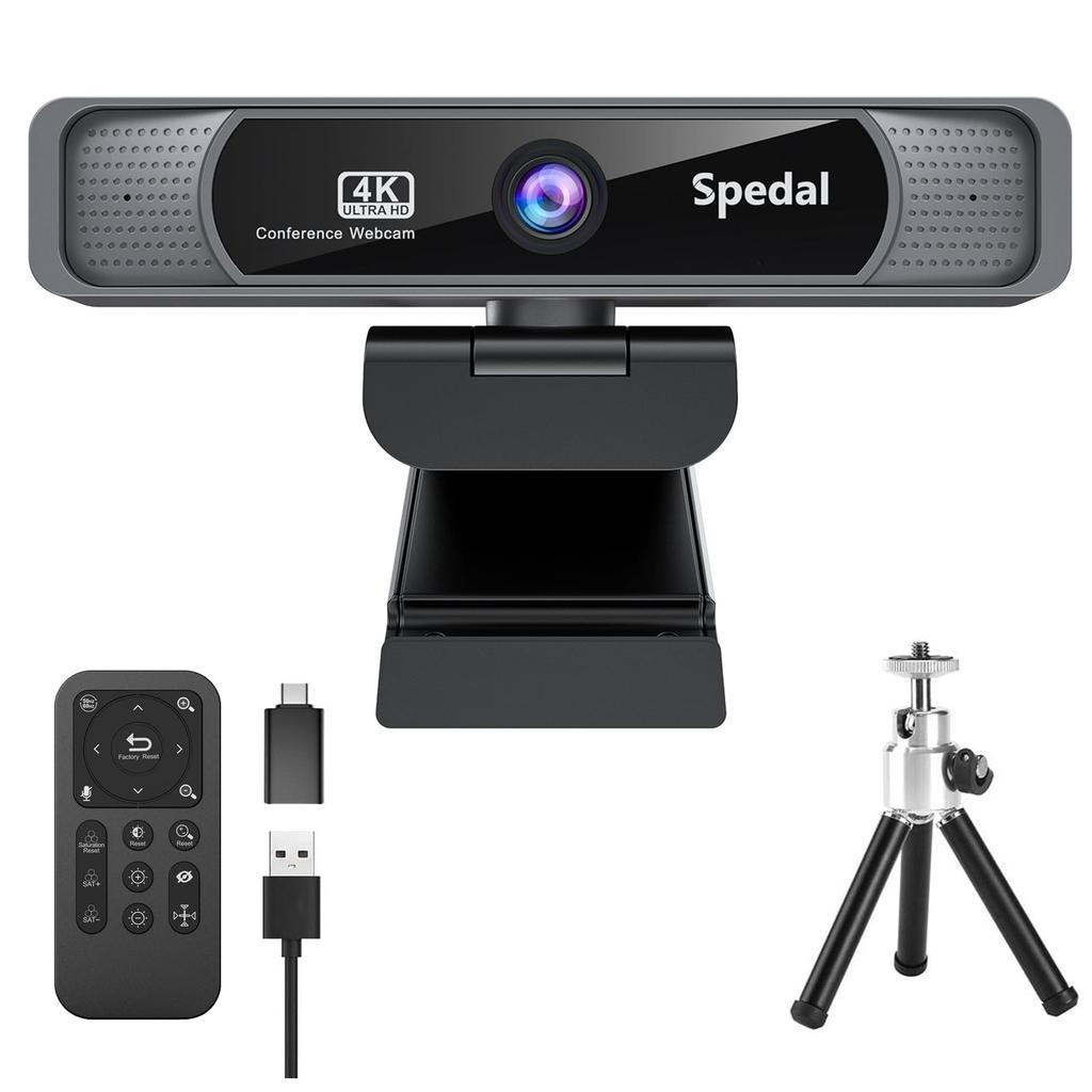 Spedal 931 4K UHD 8MP Conference Camera with 4x Remote Control USB Plug for Online Web and Compatible with Mac and More Webcam, Wide-Angle Zoom, &