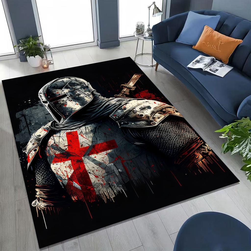 Templar Blood Knight Honor Holy Crusader Cartoon Rug for Bedroom Living Room Sofa Home Doormat Decor,Kid Play Non-slip Floor Mat