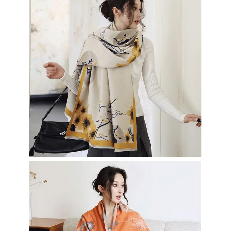 Women S Thick Warm Vintage Faux Cashmere Scarf Shawl Versatile All Season