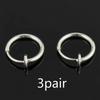 3Pair Creative Fashion Gifts Fakes Nose Lips Ring Spring Clip Hoop Earring Unisex Piercing Septum Accessories Decoration