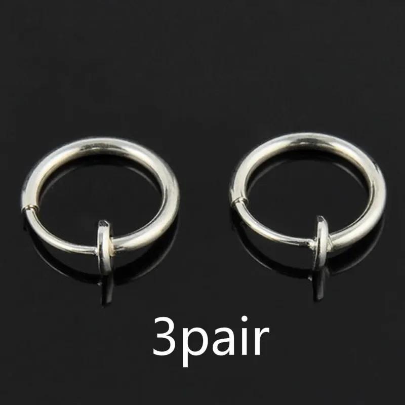 3Pair Creative Fashion Gifts Fakes Nose Lips Ring Spring Clip Hoop Earring Unisex Piercing Septum Accessories Decoration