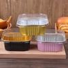 10Set Aluminum Foil Cake Container 325ml Cake Pans Liners With Lids Heat-Resistant Foil Baking Cups Cake Pan Outdoor Tableware