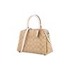 Coach Lillie 33 Classic Monogram Print Faux Leather Shoulder Crossbody Tote Bag Large Women Bags White Khaki 91495-IMDQC