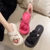 Luxury High-heeled Thick Sole Slippers Summer Fashion Lightweight Rome Shoes Platform Sandals Chic Pantuflas Beach Pu Chinelos