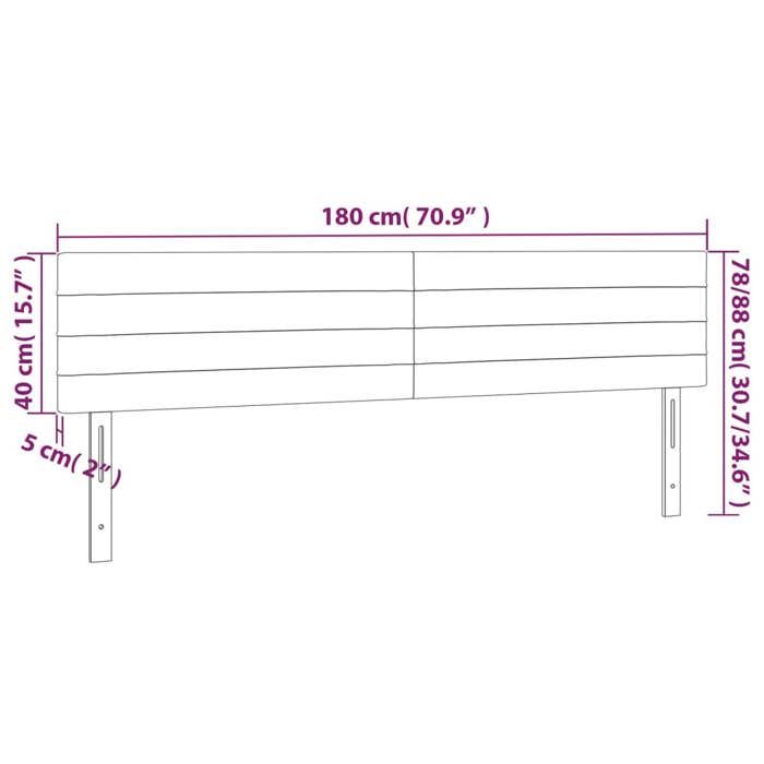 VidaXL Tête de Lit à LED Meuble de Chambre à Coucher Accessoire de Lit Double Tête de Cadre de Lit Intérieur Gris Foncé 3121813