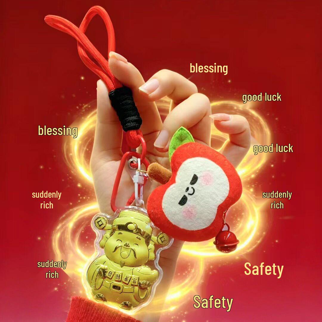 

ShuiBei Gold God of Wealth Radish Charm: Keychain & Bag Pendant Souvenir