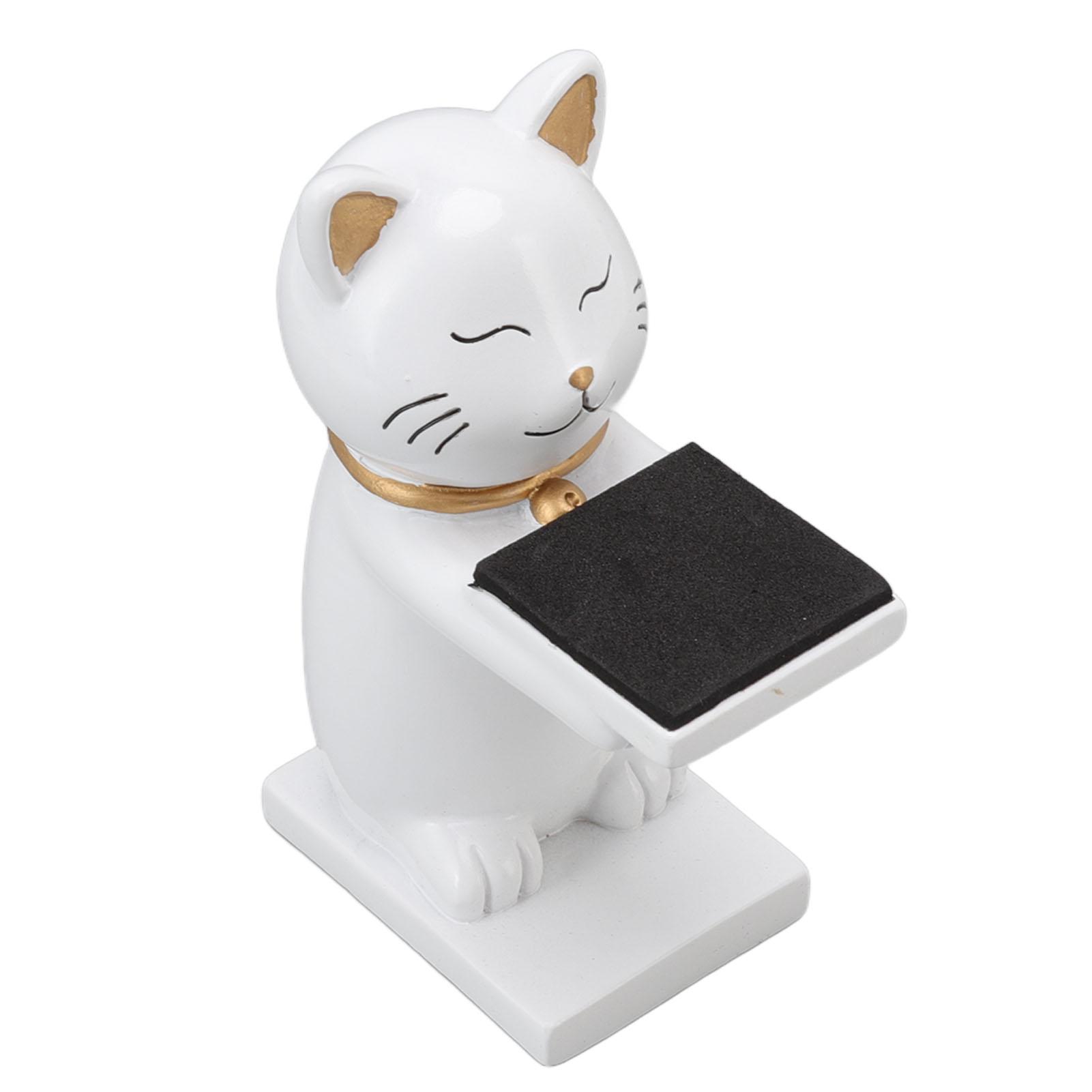 

Watch Display Stand Cat Figurine Resin Watch Holder Decoration Storage Rack for Jewelry Bracelet Necklace White