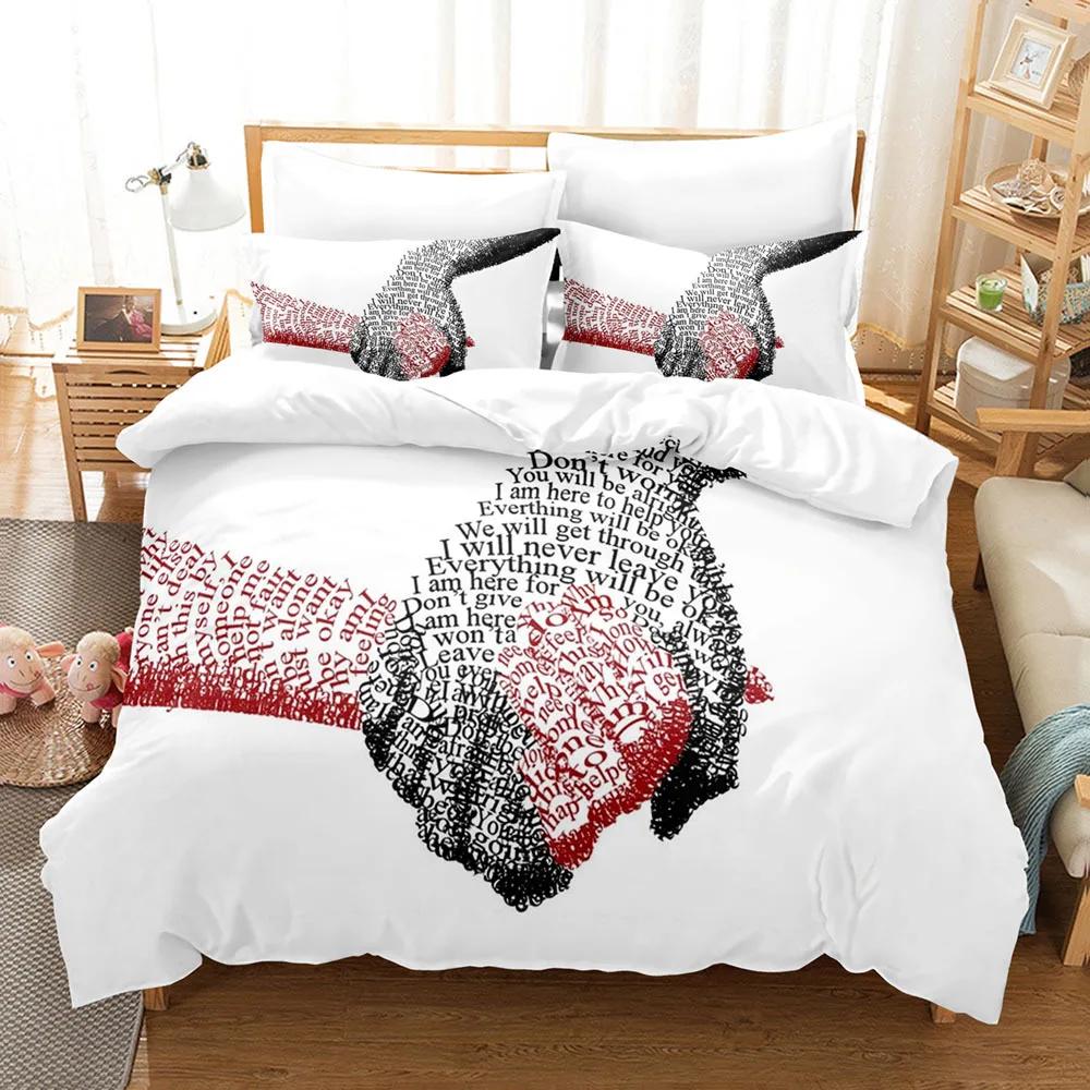 Eller Yorgan Kılıfı Seti 3D Baskı Siyah Beyaz Yağmur Parmak Polyester Yorgan Kılıfı King Queen Boyut Erkek Kız Genç Yatak Takımı için