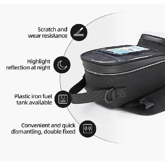 Waterproof Magnetic Motorcycle oil Fuel Tank Bag Navigation Universal Motorbike Riding Cycling Tool Backpack Portable