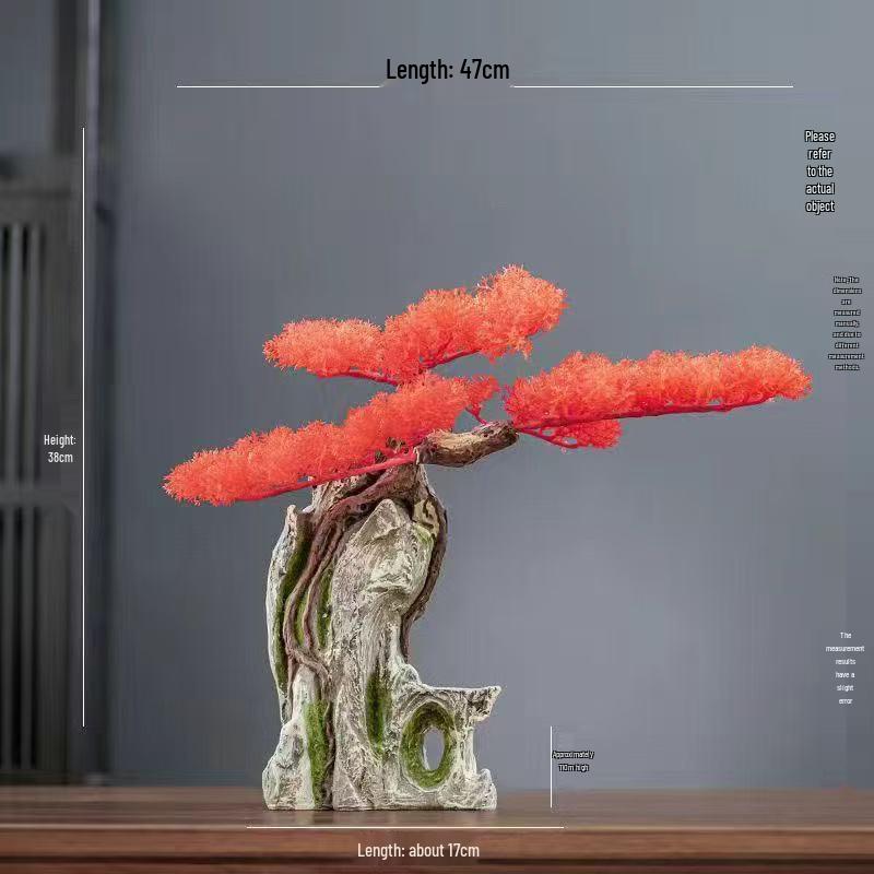 Creative Simulation Pine Tree Aquarium Rockery for Hotel Display