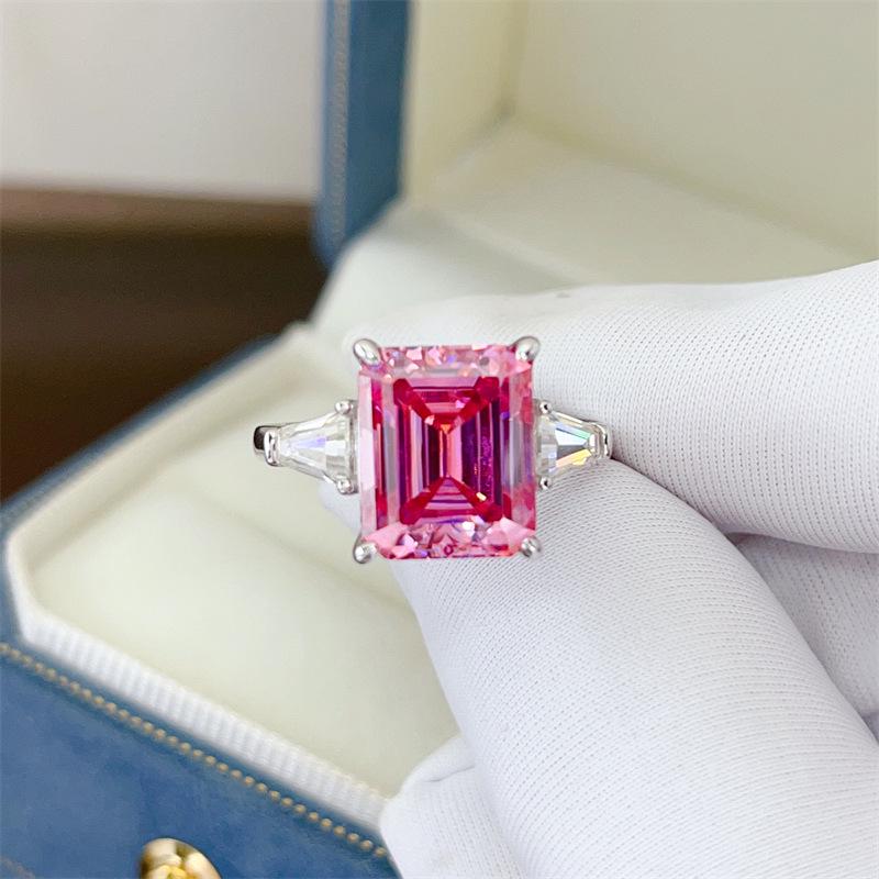 Women's Fashionable 5 Carat Fancy Cut Colored Moissanite Rings