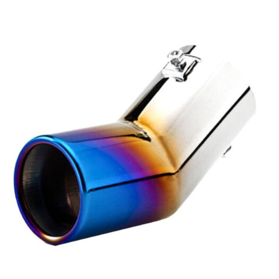 Solvanta Направленный Одиночный Хвост Универсальный Нержавеющая Сталь Хромированный Индивидуальный Диаметр 6.3см Длина 17см Синий