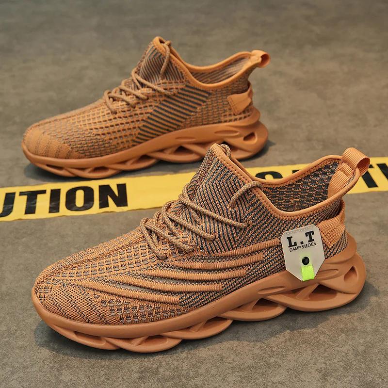 

Новая универсальная мужская сетчатая обувь Fly Woven Дышащая спортивная обувь Молодежная мужская обувь для бега с мягкой подошвой Сетчатая повседневная теннисная обувь 36 хаки