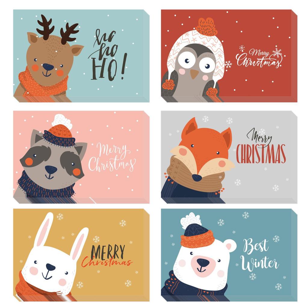 24PCS Christmas & Thanksgiving Greeting Card Set - Festive Holiday Designs for Gifts
