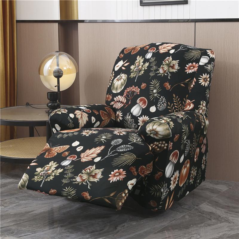 Recliner Chair Covers 4-Pieces Stretch Recliner Cover Soft Reclining Chair Slipcover Furniture Protector With Elastic Bottom 1-seater